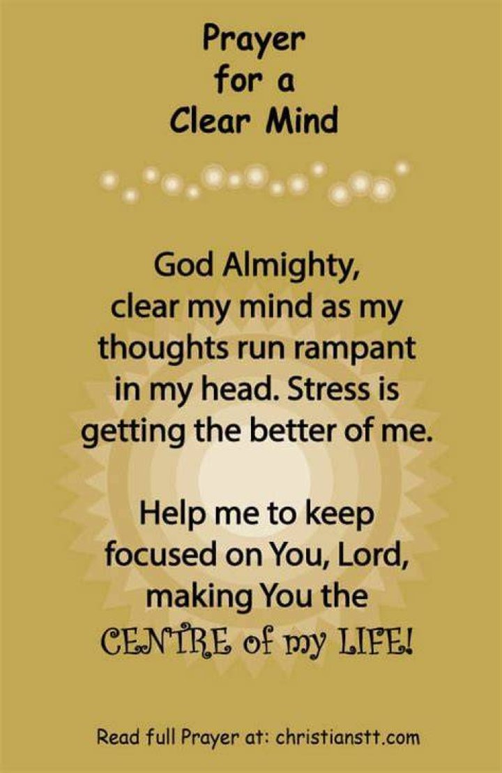 How do I pray to clear my mind?