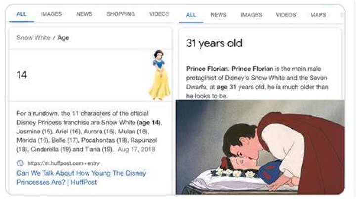 What is the age of Snow White prince?