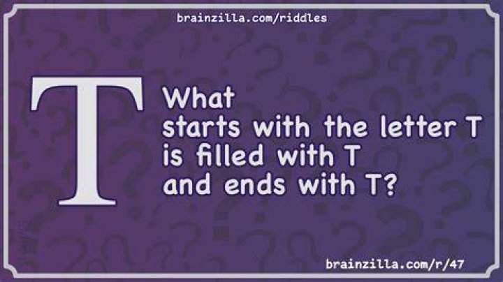 What starts with the letter T is filled with T?