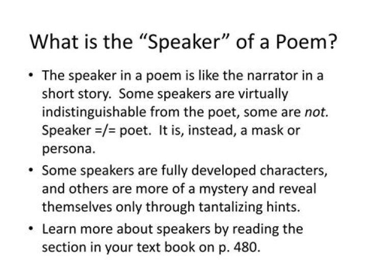 Who is the speaker in the speaker in the poem?