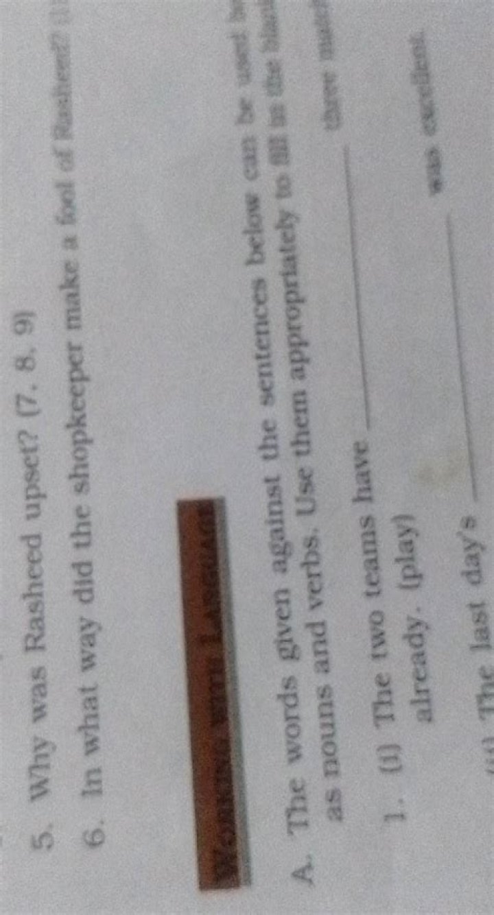 Why was Rasheed upset 6 Ncert?